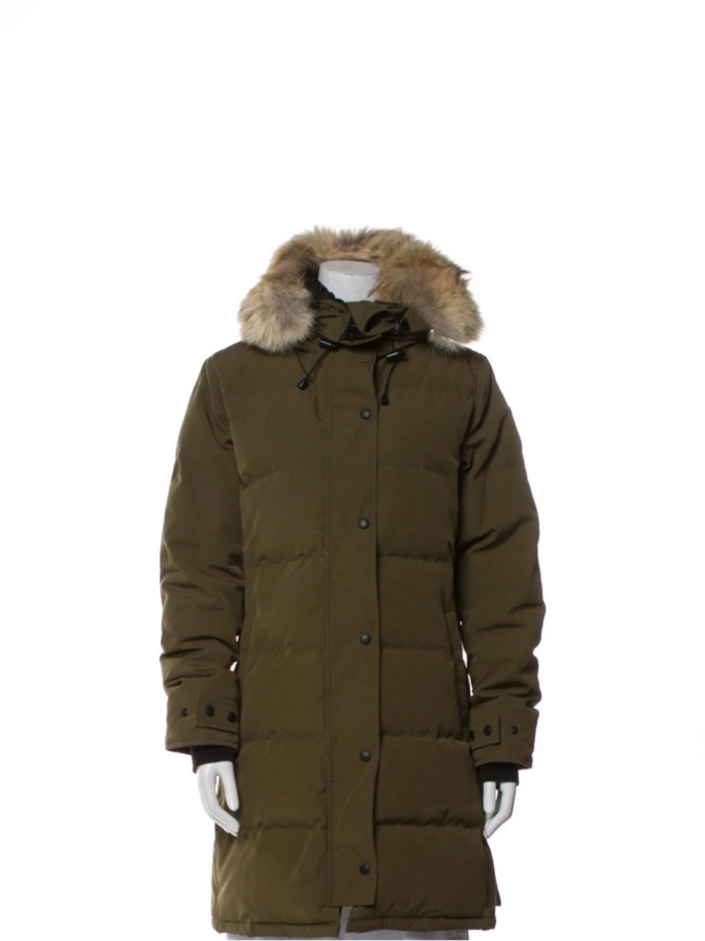 Canada Goose Olive Down Parka with Fur-Trim Hood